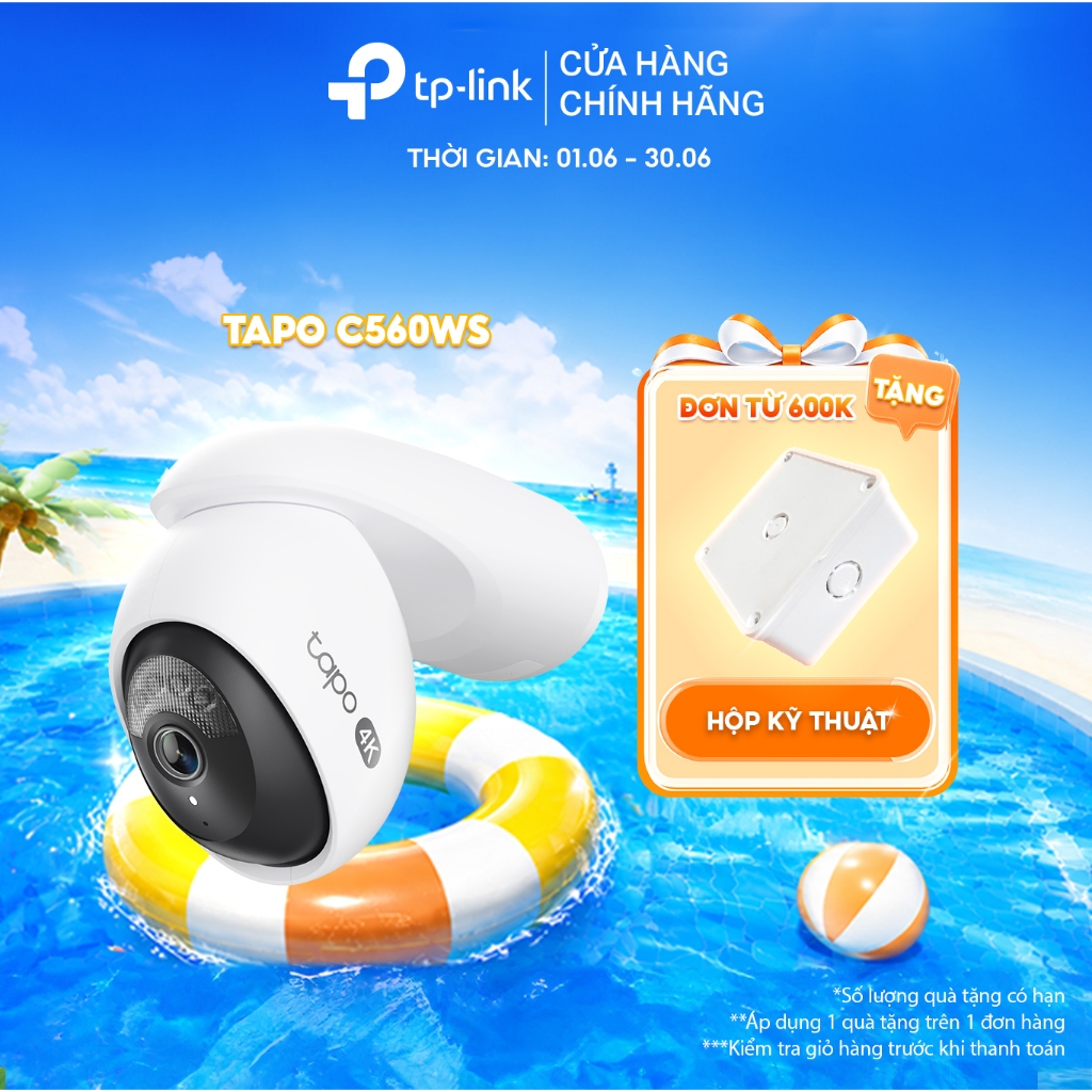 Camera Wi-Fi An Ninh 4K TP-Link Tapo C560WS Ngoài Trời | Băng Tần Kép, Màu Ban Đêm, Chuẩn IP66