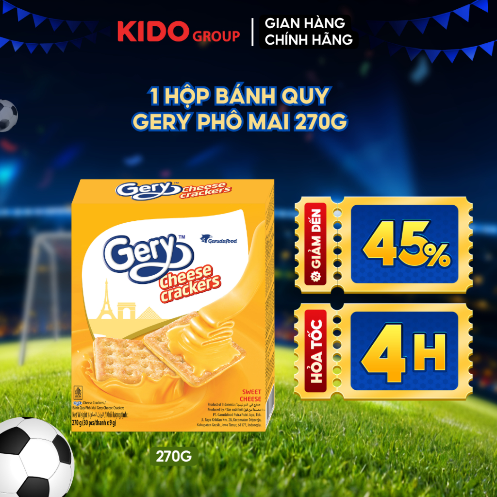 Bánh Quy Gery Vị Phô Mai Hộp 270g I Kido Group