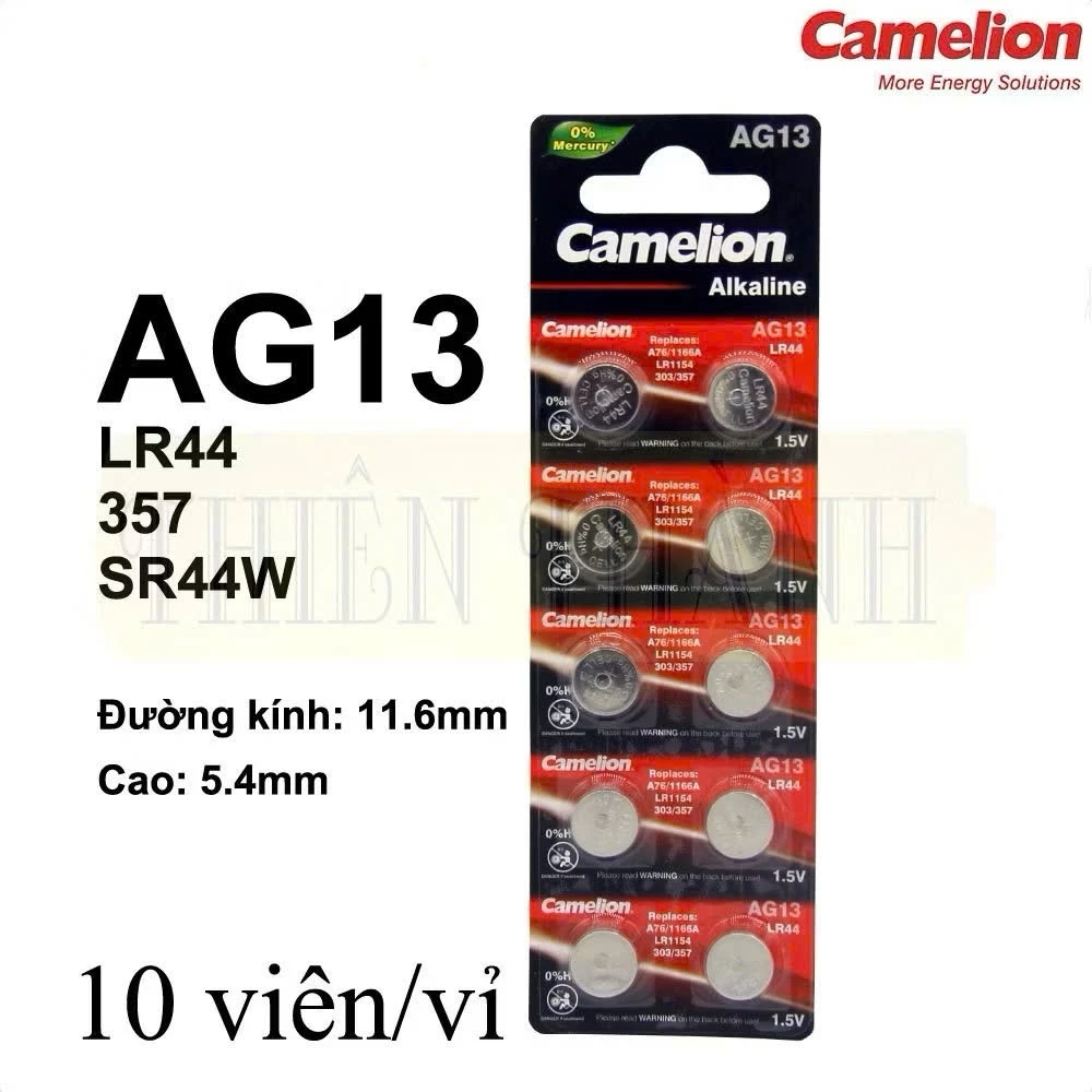 Vỉ 10 Viên Pin Cúc Áo Hiệu Came AG1 (LR621), AG3 (LR41), AG4 (LR626), AG10 (LR1130), AG13 (LR44) - 1