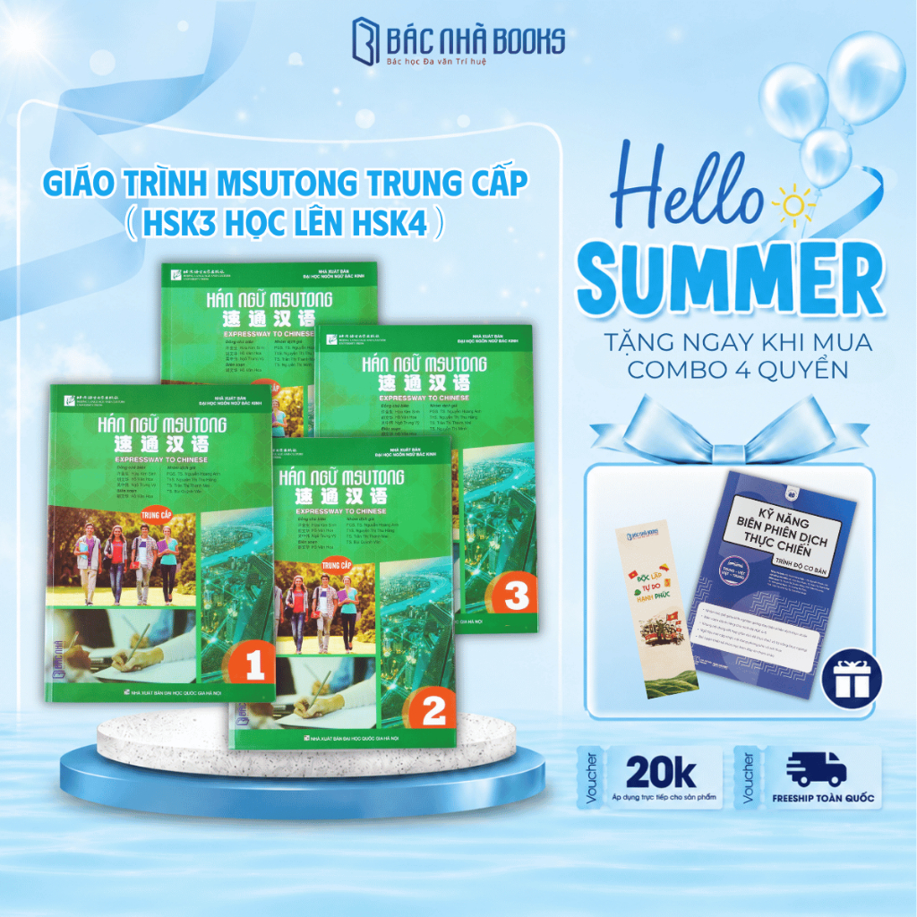[ QUÀ 400K ] Sách học tiếng Trung MSUTONG trung cấp 4 quyển đạt trình độ HSK4 giáo trình tiếng Trung