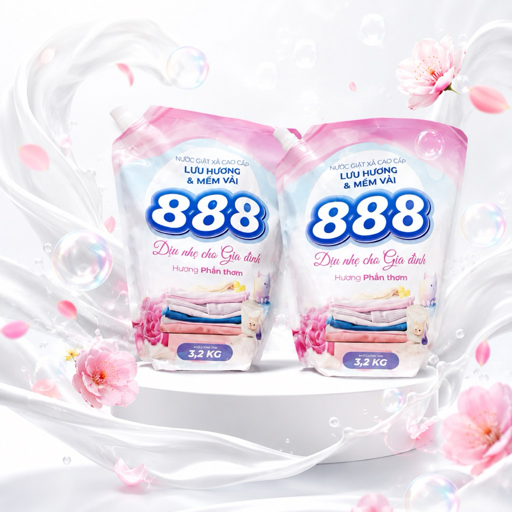 COMBO 2 TÚI NƯỚC GIẶT 888 HƯƠNG DỊU NHẸ
