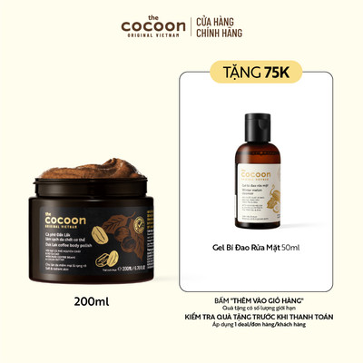 Tẩy da chết cơ thể cà phê Đắk Lắk Cocoon cho làn da mềm mại và rạng rỡ 200ml
