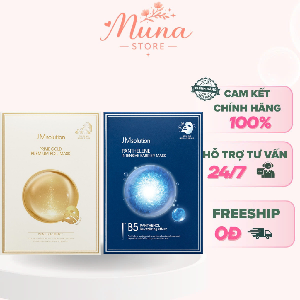 Mặt nạ JMsolution dưỡng ẩm da 24K Gold / Premium Foil Mask / Salmon Repair Mask / B5 Mask Hàn Quốc