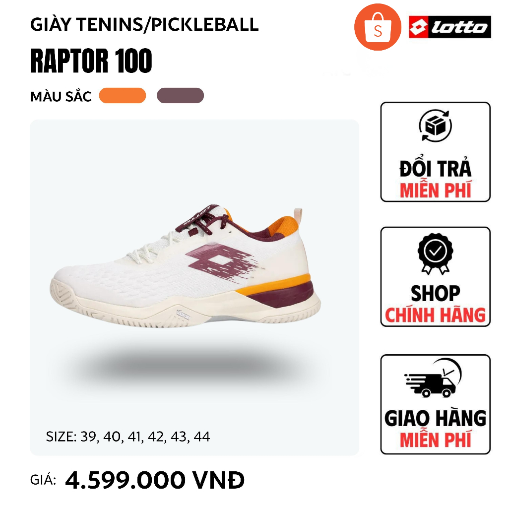 [Chính hãng] Giày pickleball Lotto Raptor 100