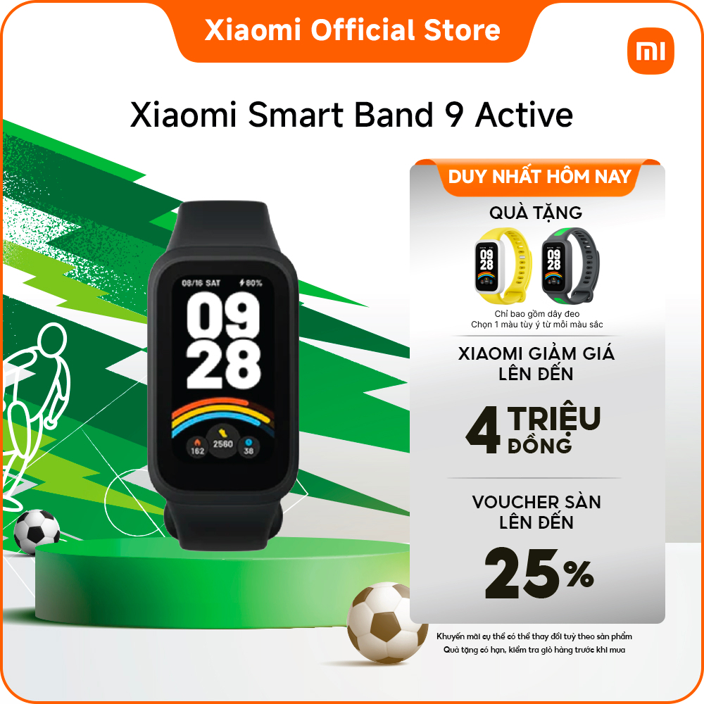Vòng đeo tay thông minh Xiaomi Smart Band 9 Active | Màn hình TFT 1,47'', tần số quét cao 60Hz | BigBuy360 - bigbuy360.vn