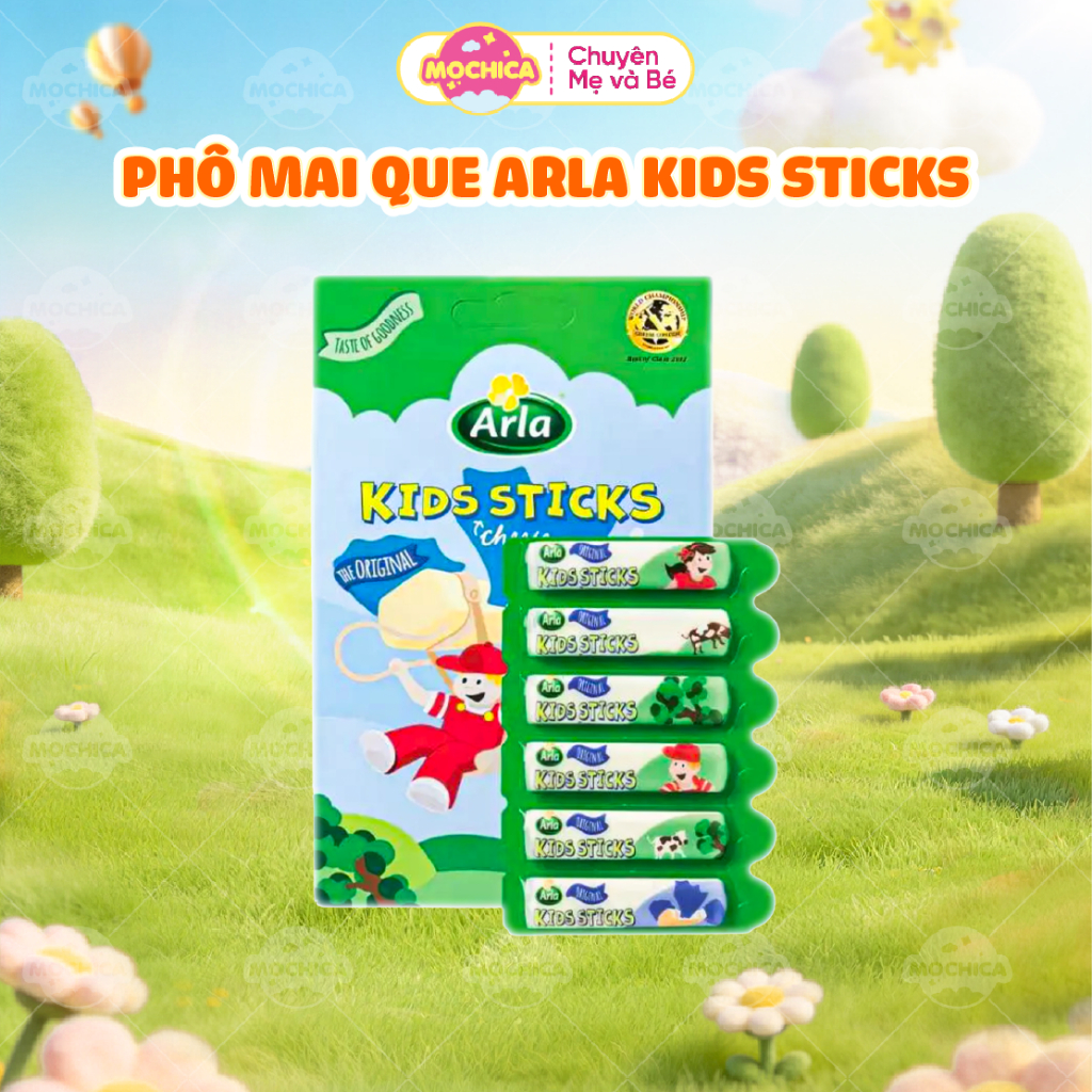 [Date Mới] Phô mai que Processed Cheese Arla Kids Sticks bổ sung Protein, Canxi bé từ 1 tuổi|Hộp 6 q
