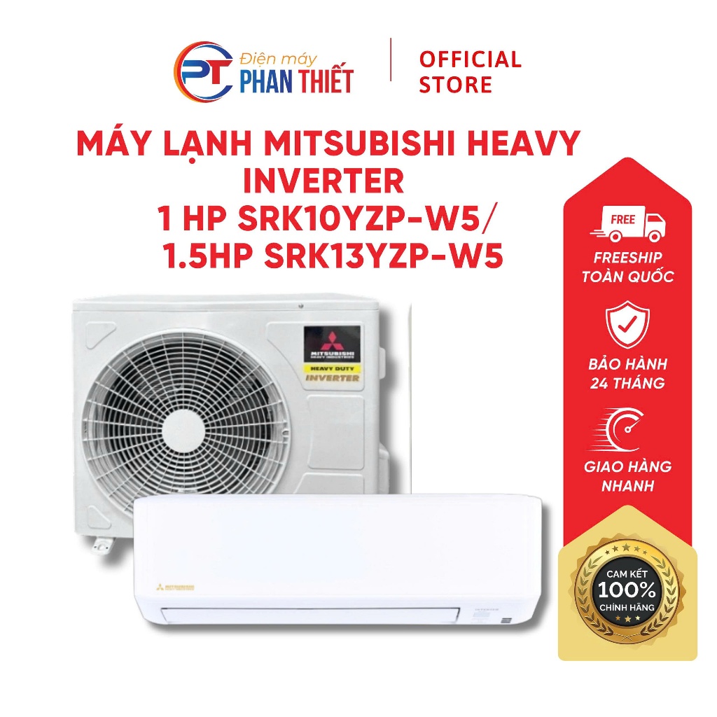 Máy lạnh Mitsubishi Heavy inverter 1HP SRK10YZP-W5 / 1.5 hp SRK13YZP-W5 (KHÔNG LẮP ĐẶT)