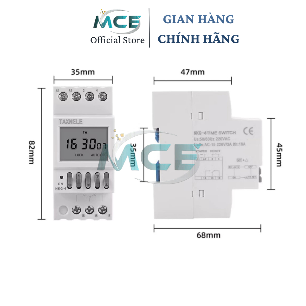 Timer hẹn giờ chu kỳ tháng NKG5, công tắc hẹn giờ tháng NKG5