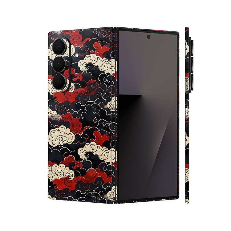 Miếng Dán Skin Samsung Z Fold Series Full Lưng Viền In Hình Wave Japan | Skin Z Fold 7 | Z Fold 6 | 