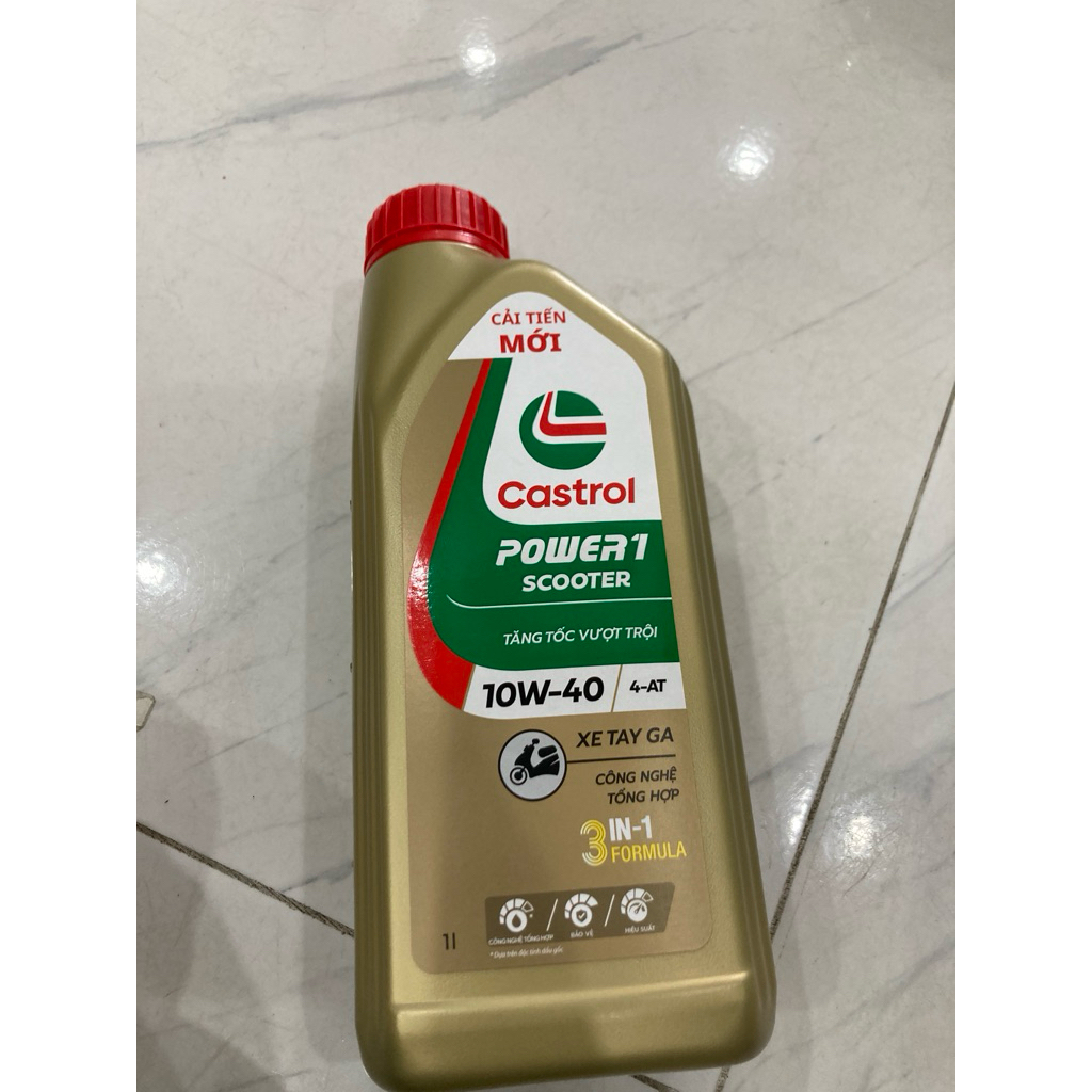 ( xe ga 1 lit ) Dầu nhớt xe ga Castrol POWER1 4T 10W-40 0.8L , 1L - Huongly Car