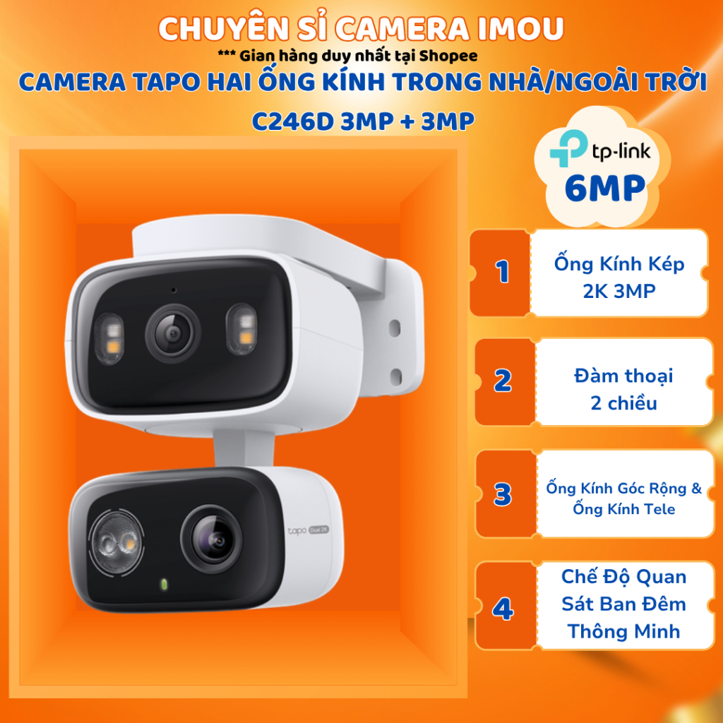 Camera TP-Link Tapo C246D – Camera 2 Ống Kính 2K Thông Minh, Quan Sát Kép Toàn Diện Không Điểm Mù