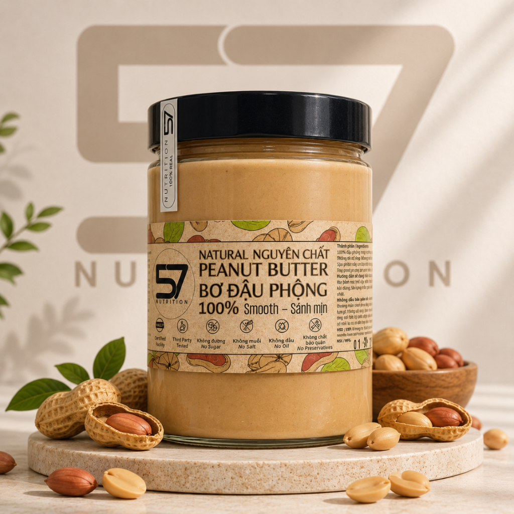 Bơ Đậu Phộng 100% Peanut Butter 57 Nutrition