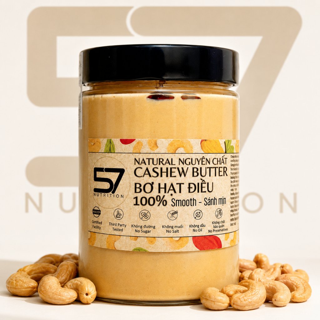Bơ Hạt Ðiều 100% Cashew Butter 57 Nutrition