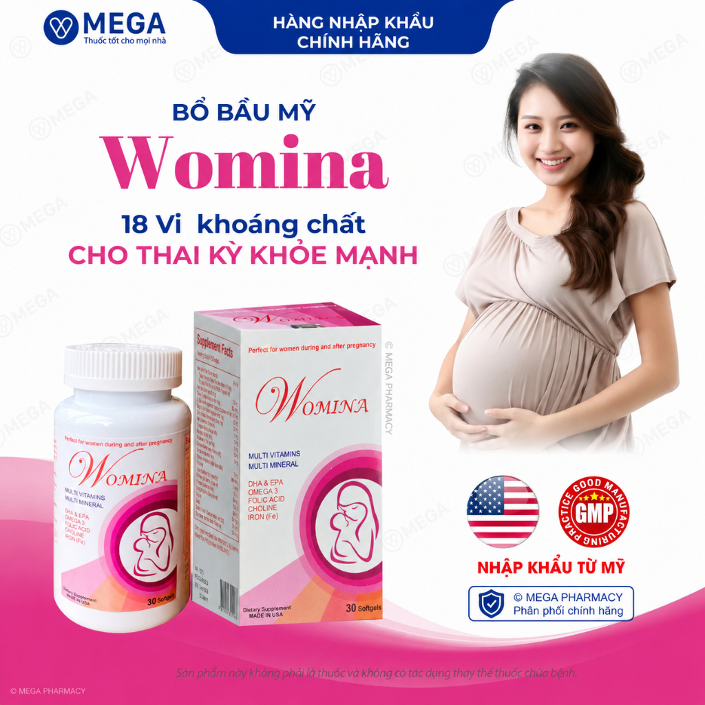 Bổ bầu Mỹ WOMINA, Bổ sung Vi khoáng chất thiết yếu cho phụ nữ mang thai