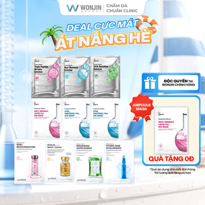 [25.8- Tặng 1 WonJin Ampoule] Combo 10 Mặt Nạ MIX Đủ Bộ Dưỡng Da Chuyên Sâu WonJin Mask 30g x10 [B3]