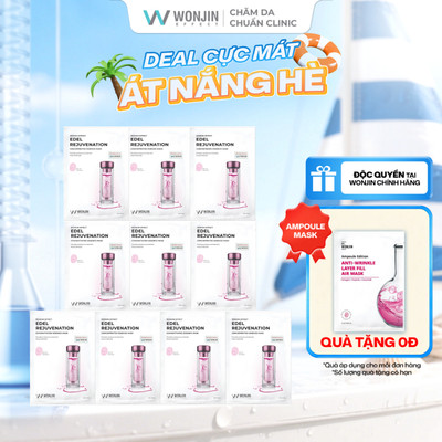 [Tặng 1 WonJin Ampoule] HỘP 10 Mặt Nạ Chống Lão Hoá Da WonJin Effect Edel Rejuvenation Concentrated Essence Mask 30g[EF]