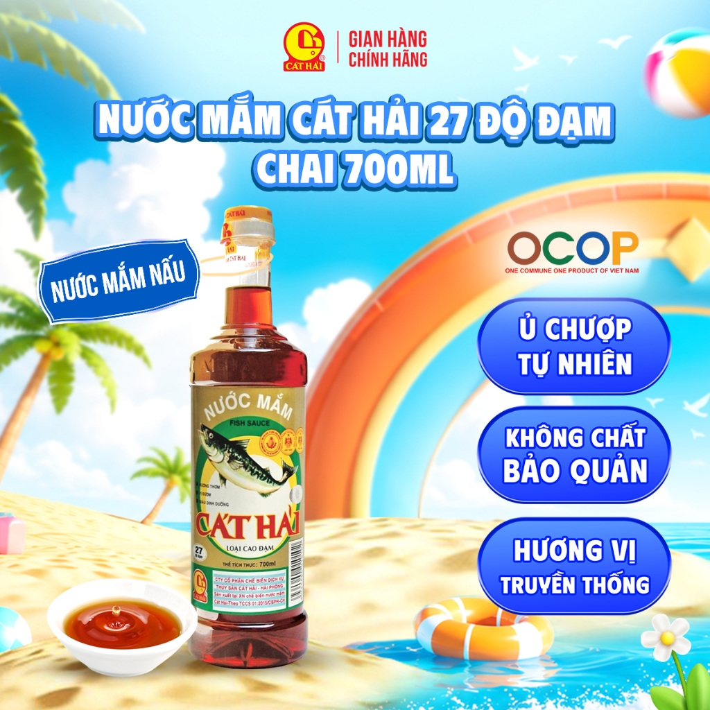 Cat Hai Premium Fish Sauce 27°N (Plastic Bottle) – Traditional Vietnam High-Protein Fish Sauce