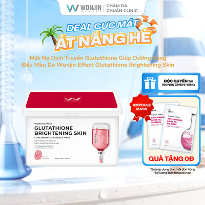 [25.8 - Tặng 2 WonJin Ampoule]Hộp 30 Mặt Nạ Wonjin Effect Glutathone Brightening Skin Mask 350g