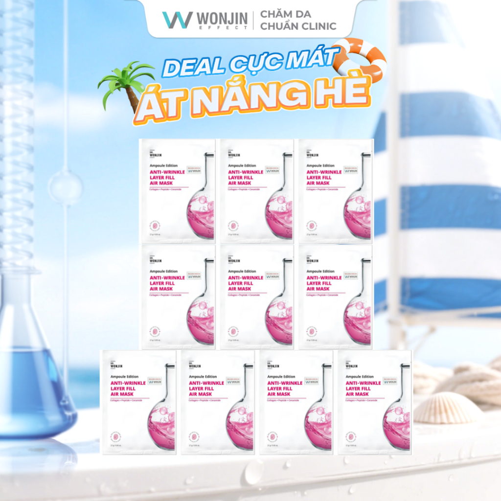 COMBO 10 Mặt Nạ Siêu Tinh Chất Giúp Trẻ Hóa Dr. Wonjin Anti-Wrinkle Layer Fill Air Mask 27g [AP]