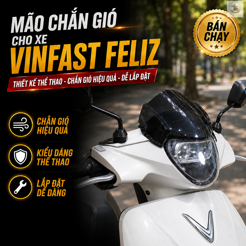 Ốp Mão Kính Chắn Gió Cho Các Dòng Xe VinFast Feliz