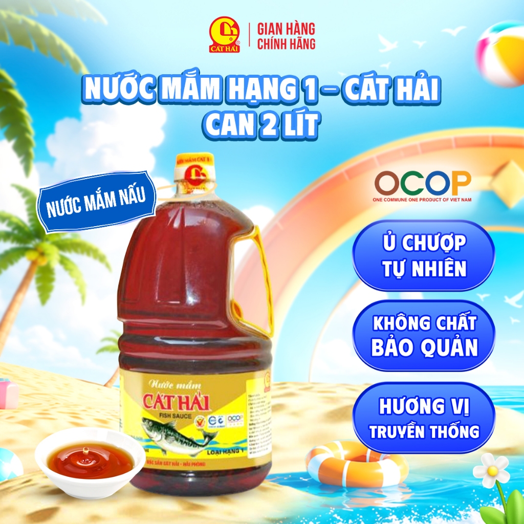 Cat Hai Premium Fish Sauce 15°N – 2L Plastic Can -  Traditional Vietnam Fish Sauce