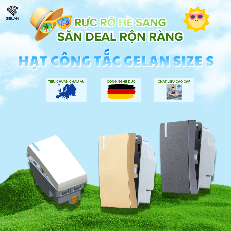 Hạt công tắc 1 chiều/ 2 chiều 10AX size S GELAN