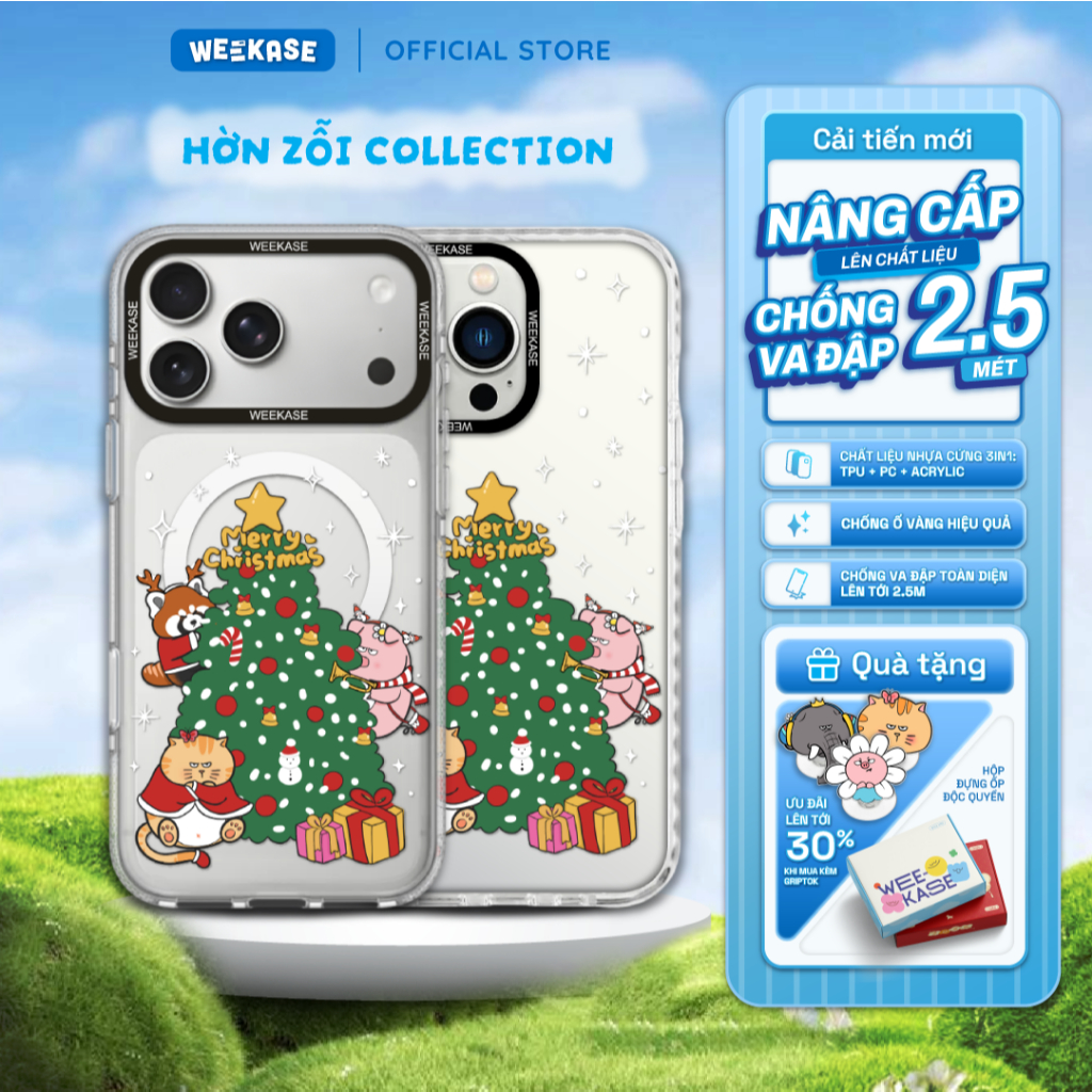 Ốp Lưng Cứng iPhone Chống Sốc Chống Va Đập WEEKASE In Hình Hờn Zỗi Cây Thông - Hờn Zỗi Collection