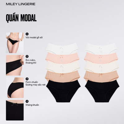 Combo 10 Quần Lót Nữ Modal Visco MileyLingerie Kháng Khuẩn, Mềm Mại, Thoáng Khí.