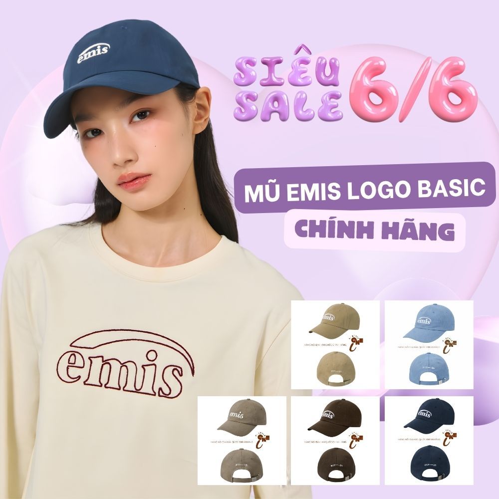 EMIS EM-03 Mũ Lưỡi Trai Phong Cách Hàn Quốc - Logo Cách Điệu Chính Hãng