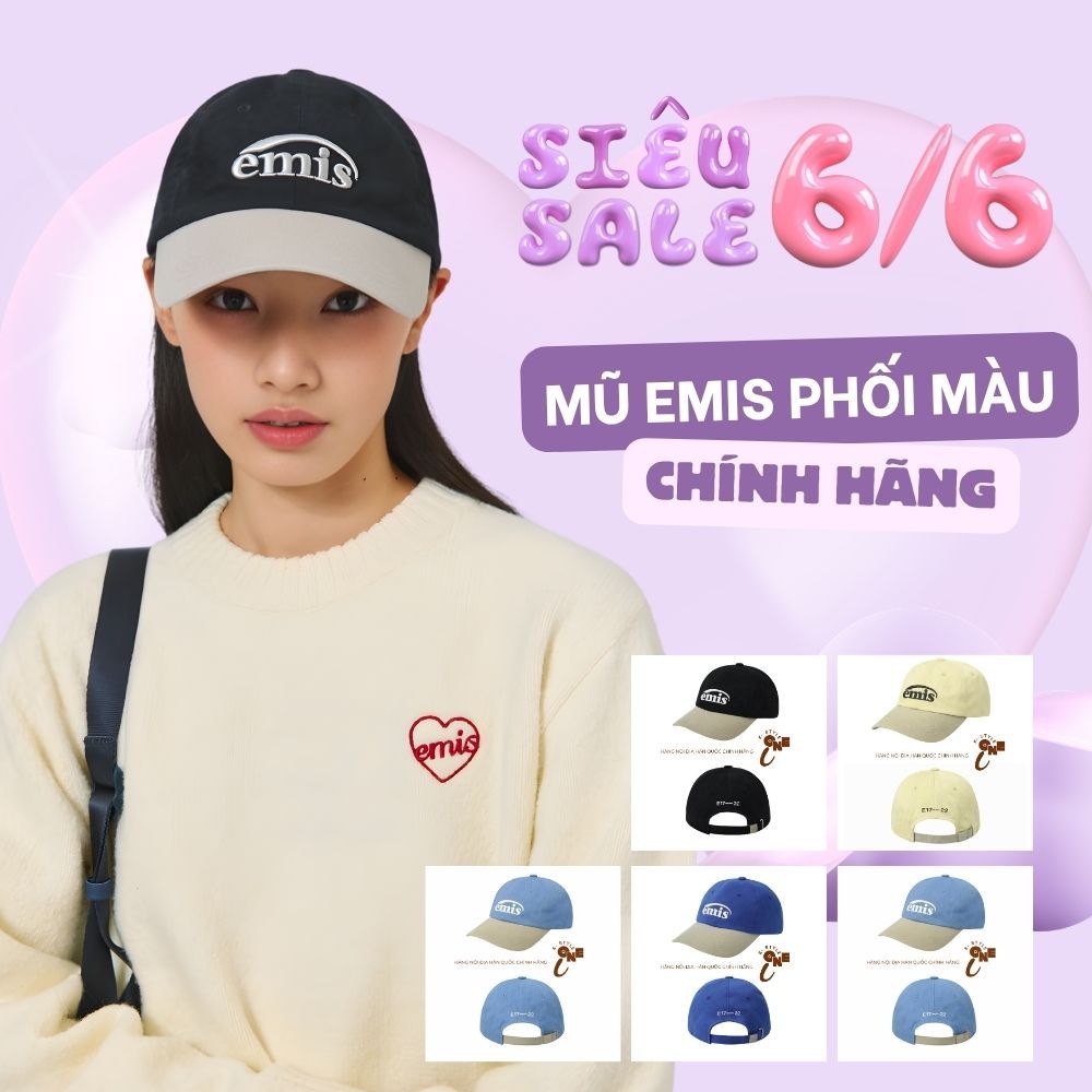 EMIS EM-01 Mũ Lưỡi Trai Phong Cách Hàn Quốc - Phối Màu Basic Chính Hãng