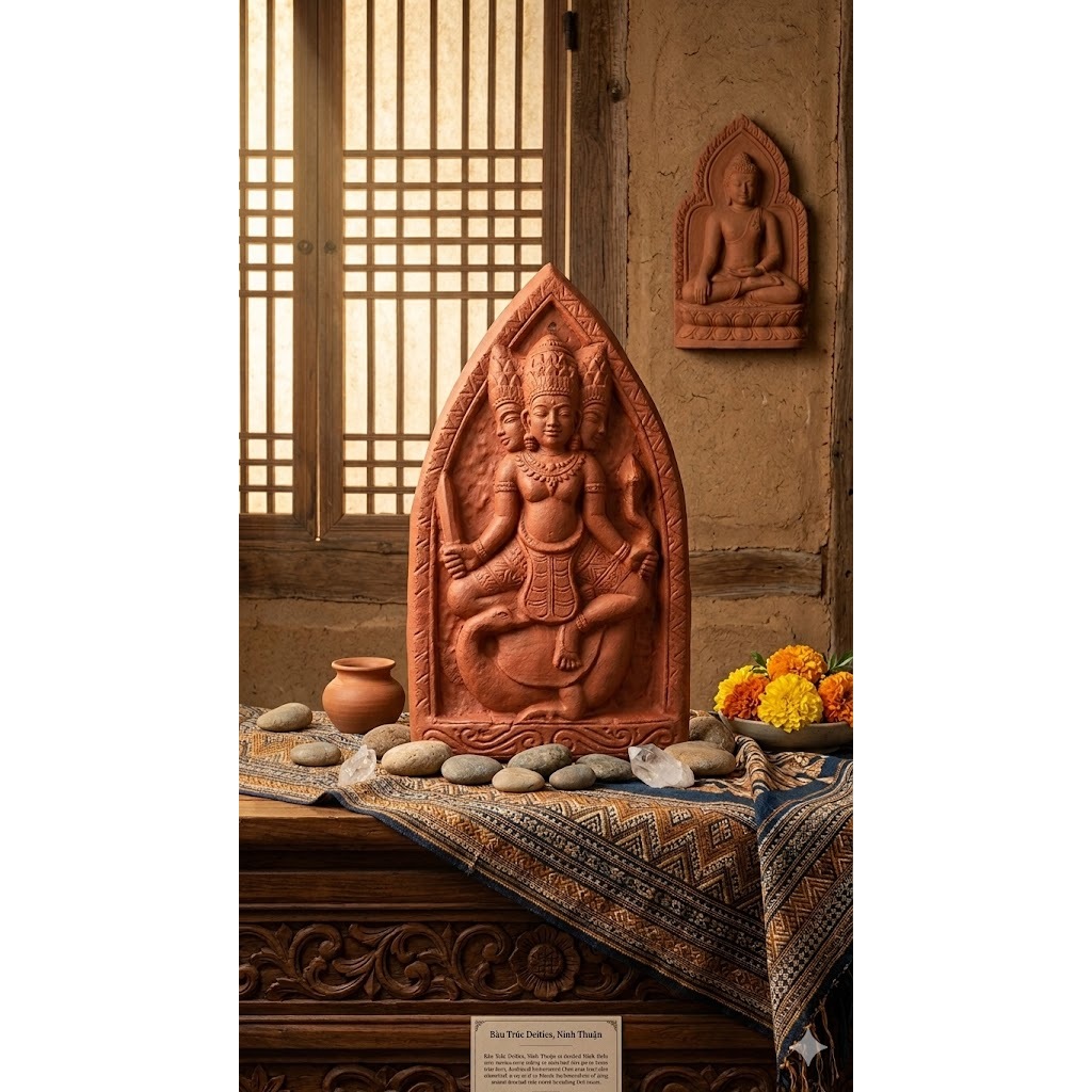 Mẫu phù điêu Thần Brahma bằng đất nung