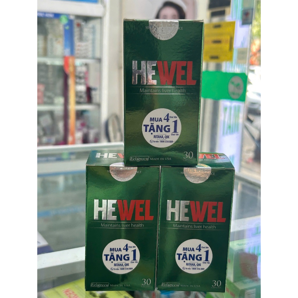 Viên Uống Bổ Gan Hewel Ecogreen Giải Độc Gan Mát Gan, Hỗ Trợ Tiêu Hóa (Hộp 30v)