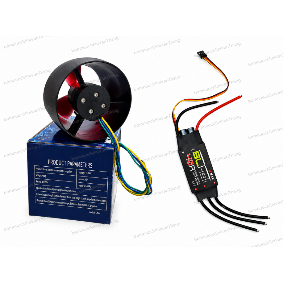 Bộ Động Cơ Thruster Brushless 480KV 40A – ESC 40A + Servo Cho Thuyền