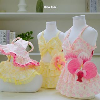 Áo Bơi Cho Chó Mèo, Áo Bơi Bikini Cho Thú Cưng, Quần Áo Kèm Nón Mùa Hè Hiha Pets