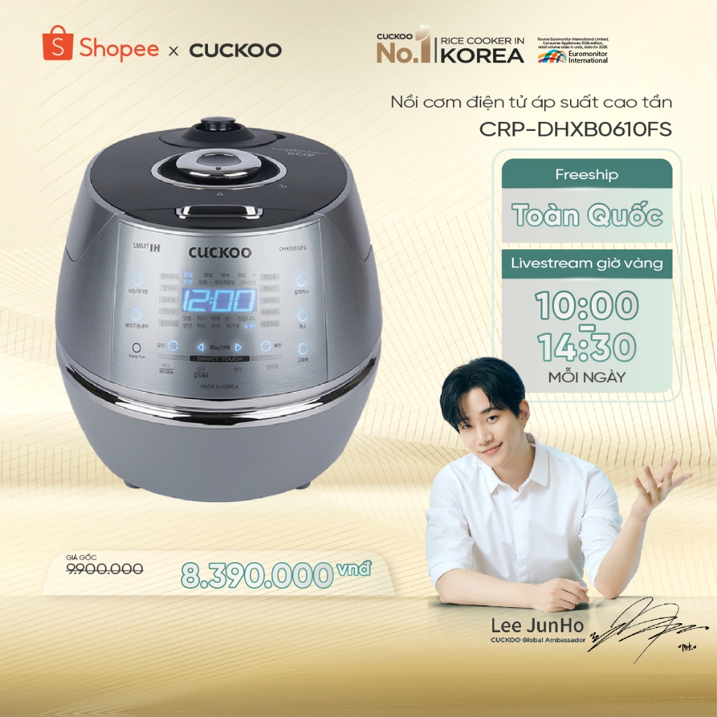 Nồi Cơm Điện CUCKOO 1.08 lít CRP-DHXB0610FS- Bản Nội Địa Tiếng Hàn - HÀNG CHÍNH HÃNG