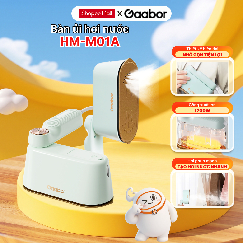 Bàn ủi hơi nước cầm tay Gaabor 2in1 HM-M01A 1200W bàn ủi du lịch nhỏ gọn làm nóng 30 giây