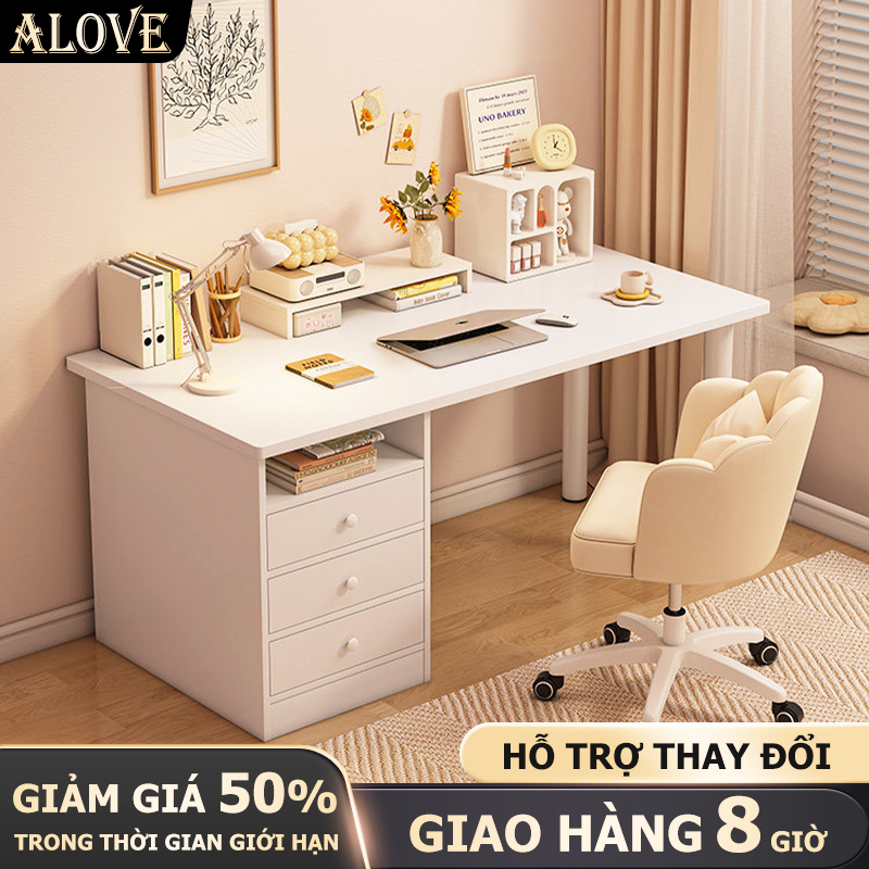 ALOVE Bàn Học Hiện Đại Tối Giản Có Ngăn Kéo Bàn Làm Việc Bàn Máy Tính Cho Học Sinh Phòng Ngủ