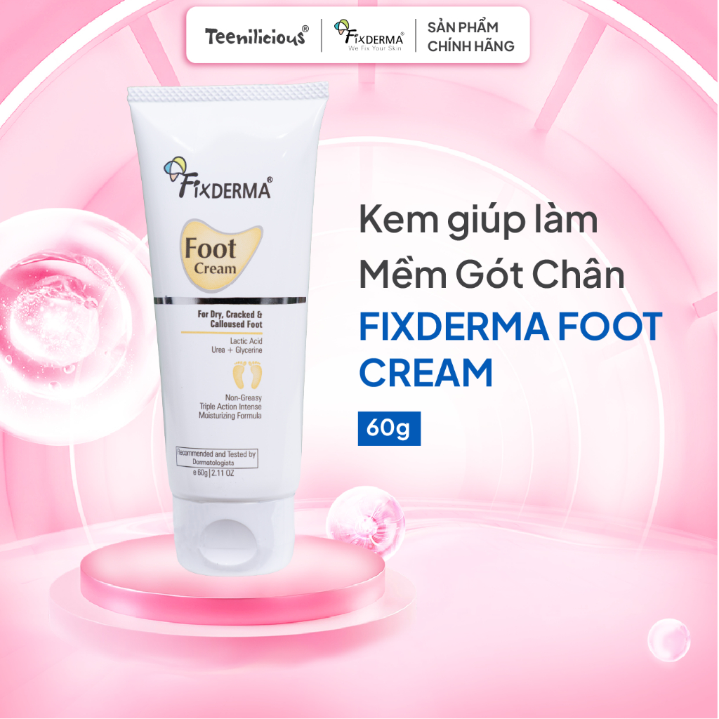 [Teenilicious & Fixderma] Kem Mềm Gót Chân Fixderma Foot Cream 60g Giúp Dưỡng Ẩm, Giảm Nứt Nẻ Da Châ
