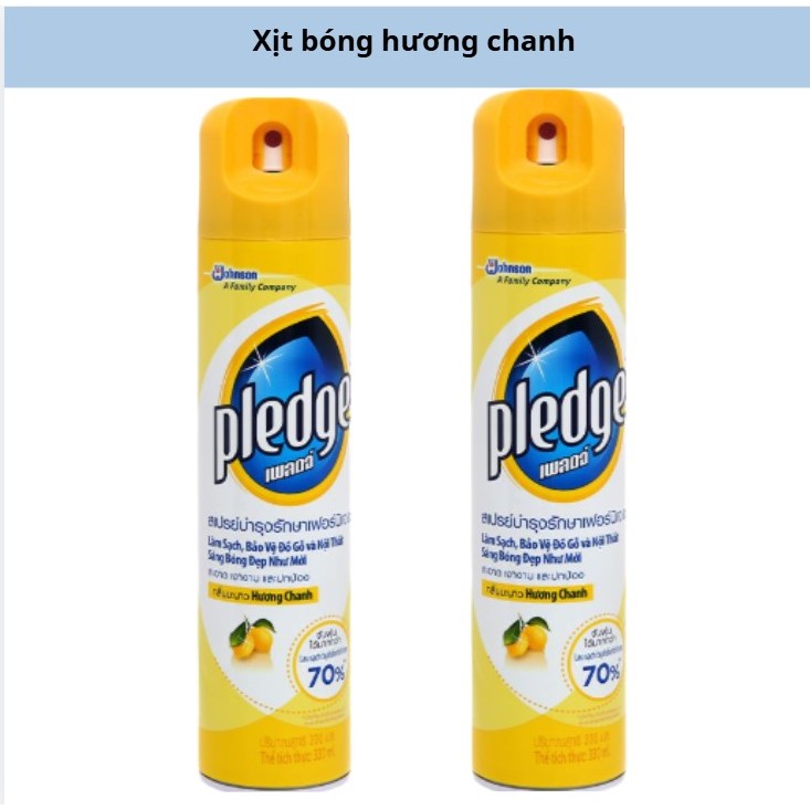 Xịt bóng gỗ Pledge Hương chanh 330ml