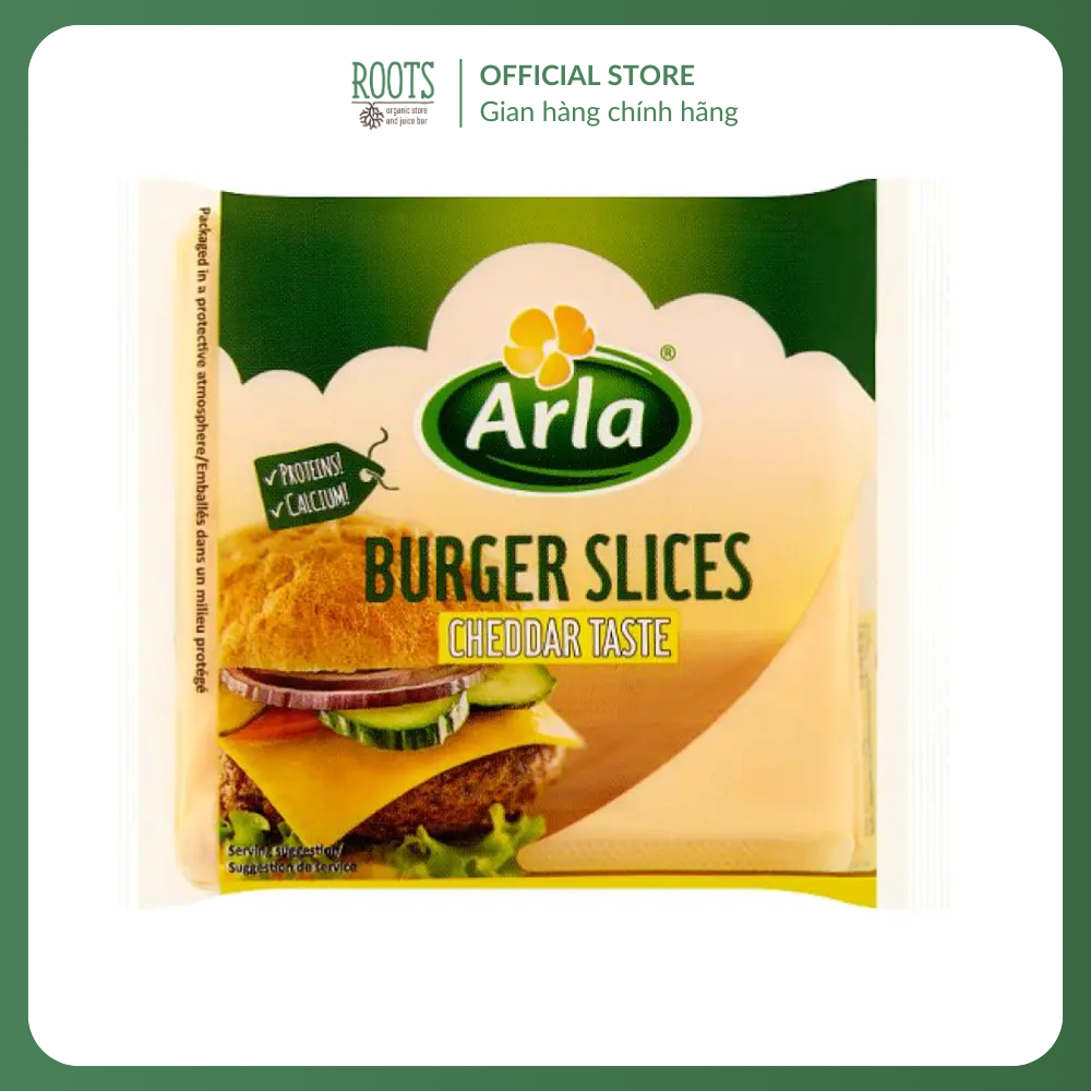 ARLA - Phô Mai Lát Cheddar, Burger Slices, Cheddar Taste, 10 Lát (200g)