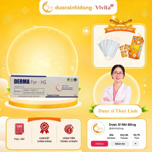 [ CHÍNH HÃNG ] Kem Bôi Mụn Derma For -HG Cho Làn Da Sạch Mụn (Tuýp 15 g)