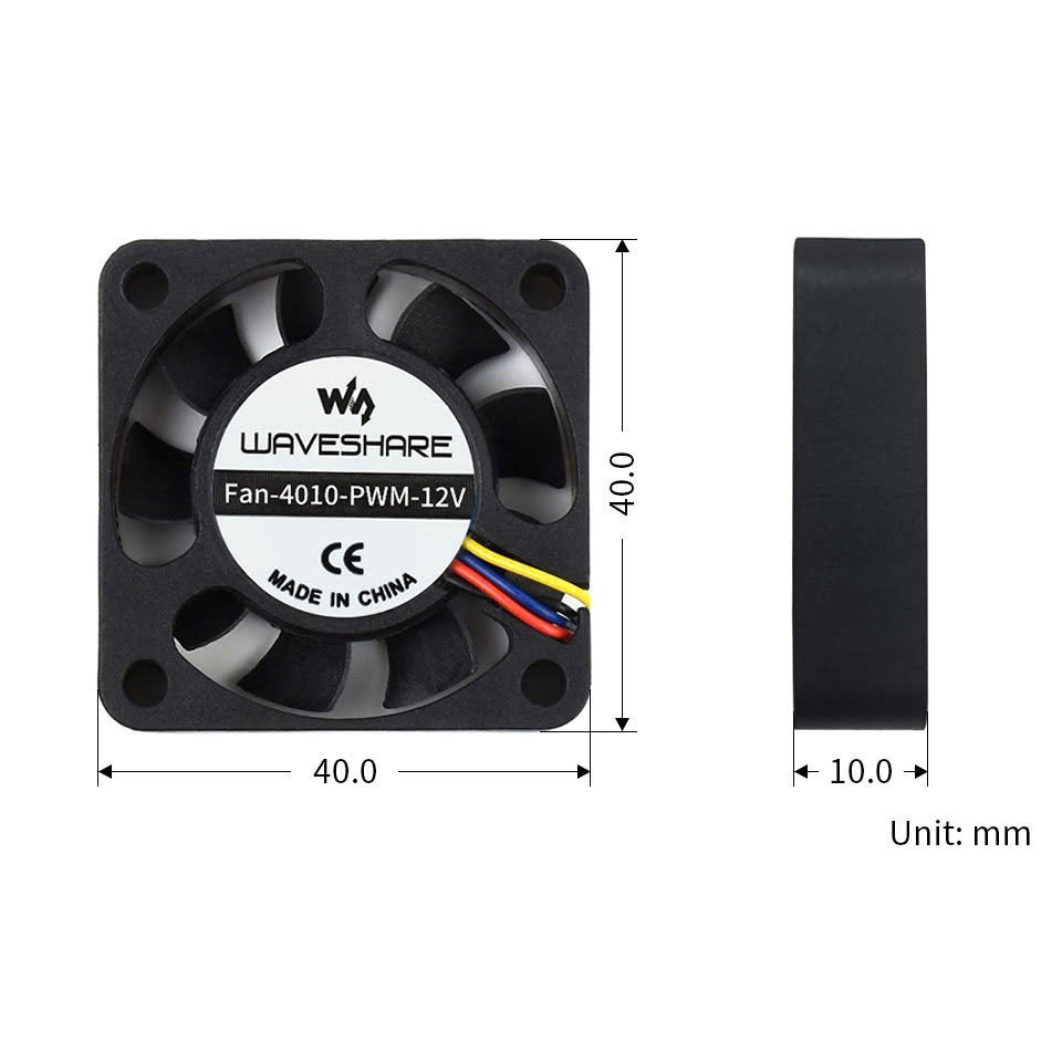 Quạt tản nhiệt 12V 4x4x1CM 0.05A 3 dây 4 dây  FAN-4010-PWM-12V