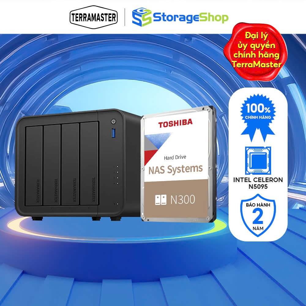 Combo Thiết bị lưu trữ mạng NAS TerraMaster F4-425 4-bay + Ổ Cứng HDD Toshiba N300 - Storage Shop