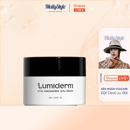 G734_Combo (1 Hũ) Q96 Kem dưỡng trắng da Niacinamide Lumiderm hũ 50ml (VỎ TRẮNG) + (01 Son) M35 Son 
