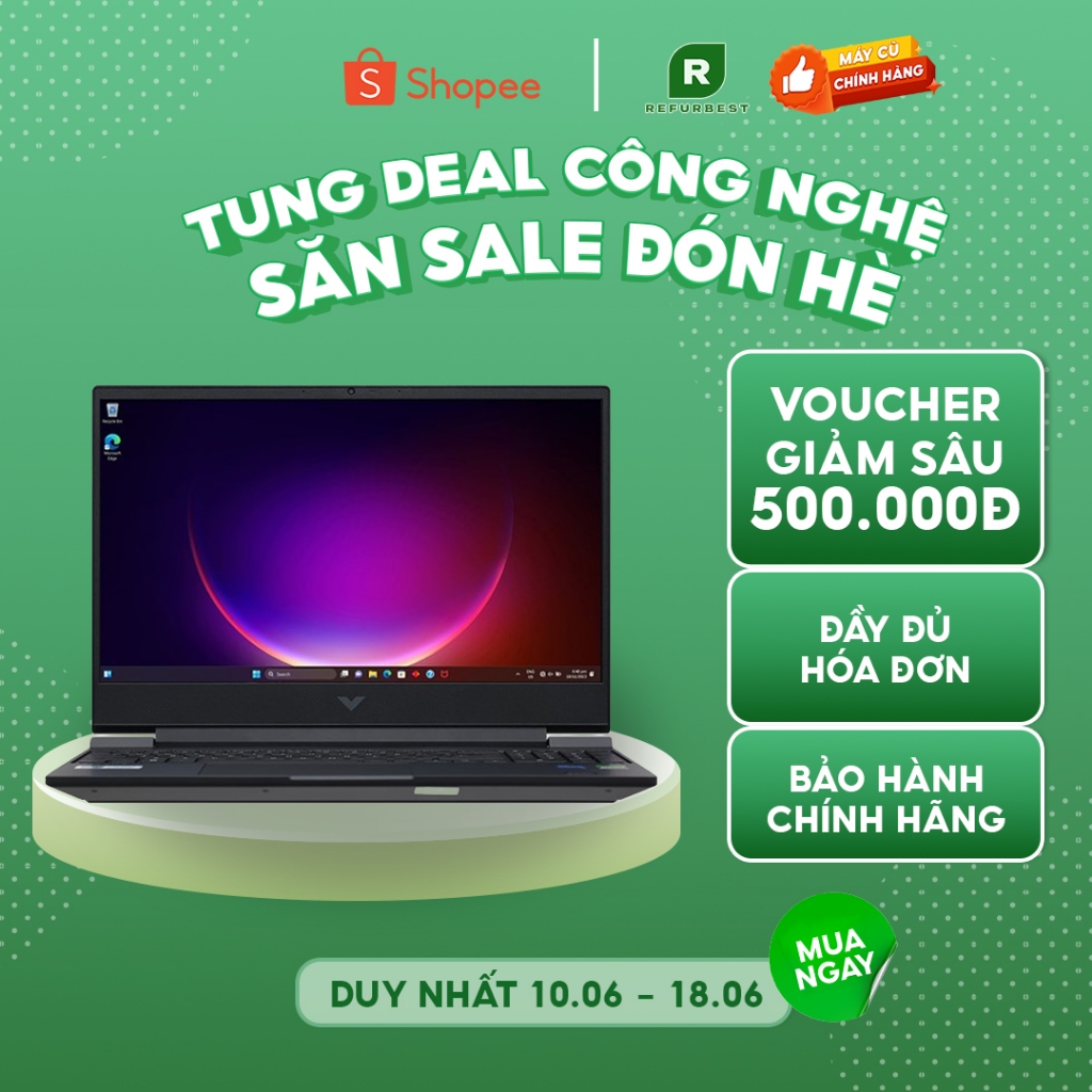 [Máy cũ] - [Trả bảo hành] HP VICTUS 15 fa1139TX i5 12450H/16GB/512GB/4GB RTX2050/(8Y6W3PA) (Đen)