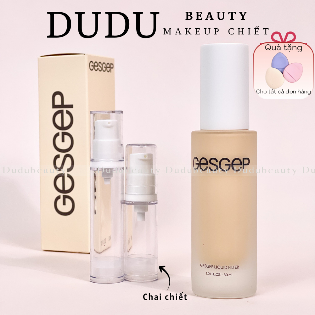 Kem nền Gesgep Liquid Filter 30ml kiềm dầu, lớp nền mỏng nhẹ mịn mướt, che phủ cao Dudubeauty