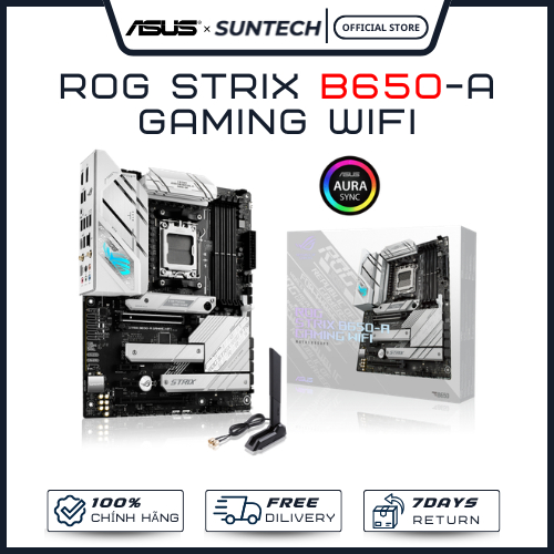 Bo Mạch Chủ Mainboard ASUS ROG Strix B650-A Gaming WIFI | Socket AM5, DDR5, Wi-Fi 6E, Tone Trắng Bạc