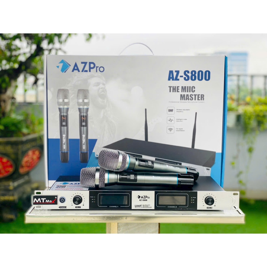 MICRO KHÔNG DÂY AZPRO AZ-S800 – CHỐNG NHIỄU HIỆU QUẢ, HÚT ÂM NHẠY, CHUYÊN NGHIỆP CHO SÂN KHẤU