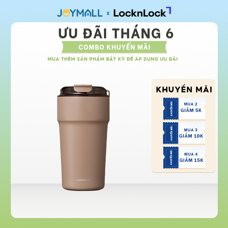 Ly Giữ Nhiệt 500ml LocknLock Màu Nâu LHC4357CHO Cafe Tumbler, Hàng Chính Hãng, Thép Phủ Sứ - JoyMall