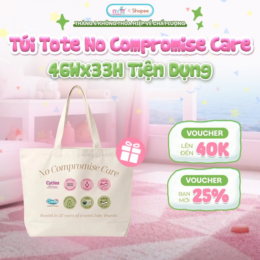 [Gift] Túi tote No Compromise Care 46W x 33H Tiện Dụng